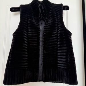 Black Sheared Mink Vest